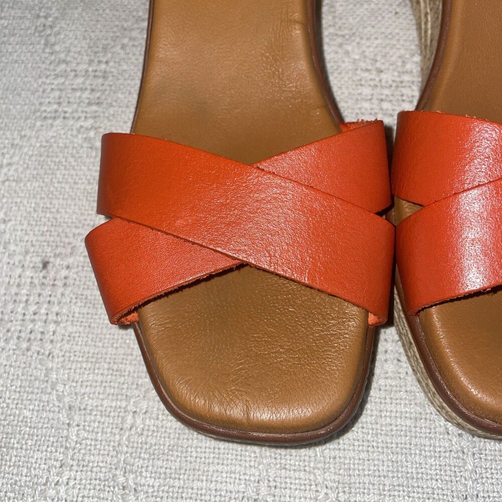 Bertuchi Women’s Slingback Espadrilles Size 39 U.S. 8 M Orange Leather Cruise - Picture 8 of 12